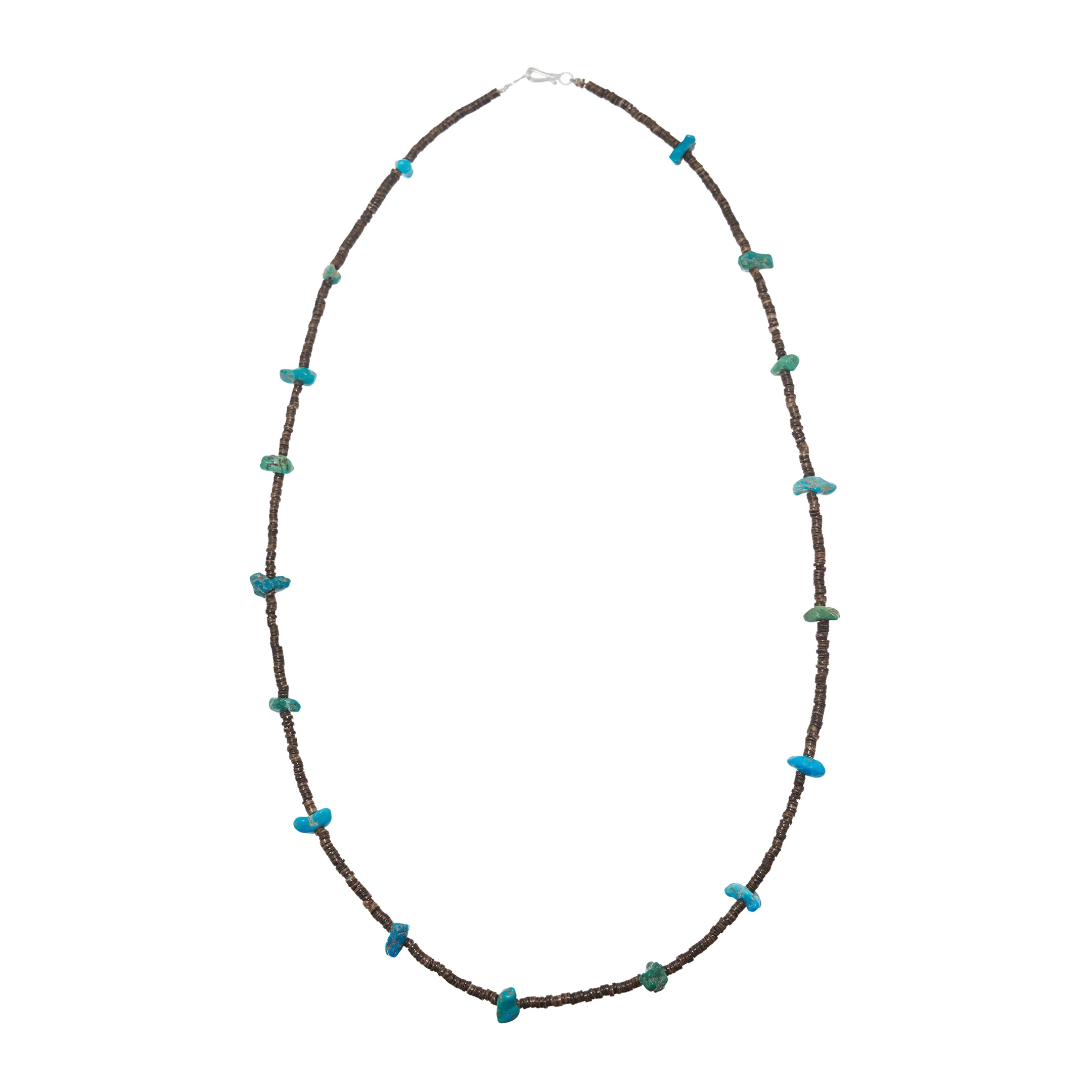 Collier unisexe perles heishi et pépites turquoises CO172 - Harpo Paris