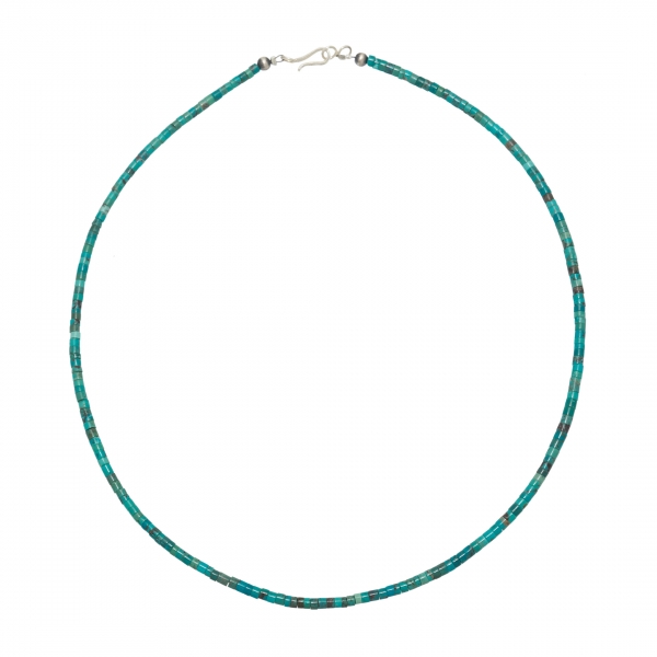 Pueblo necklace CO179 in turquoise beads - Harpo Paris