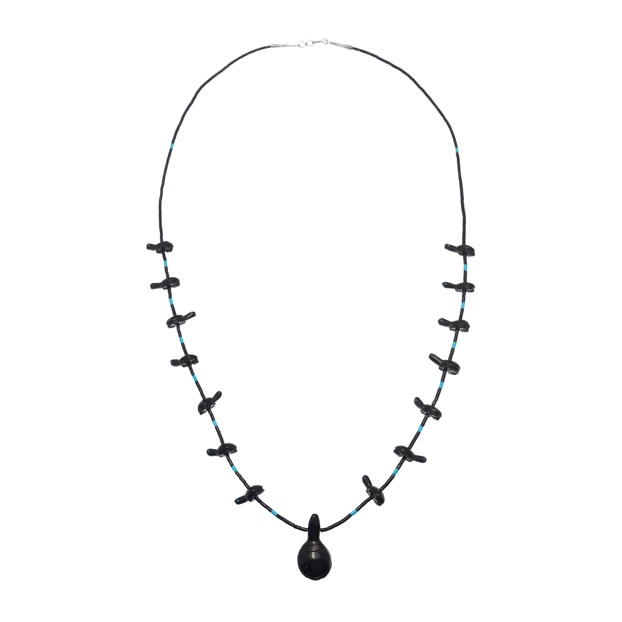 Collier Fétiche tortues sur un rang de perles Heishi, COFEw28 - Harpo Paris