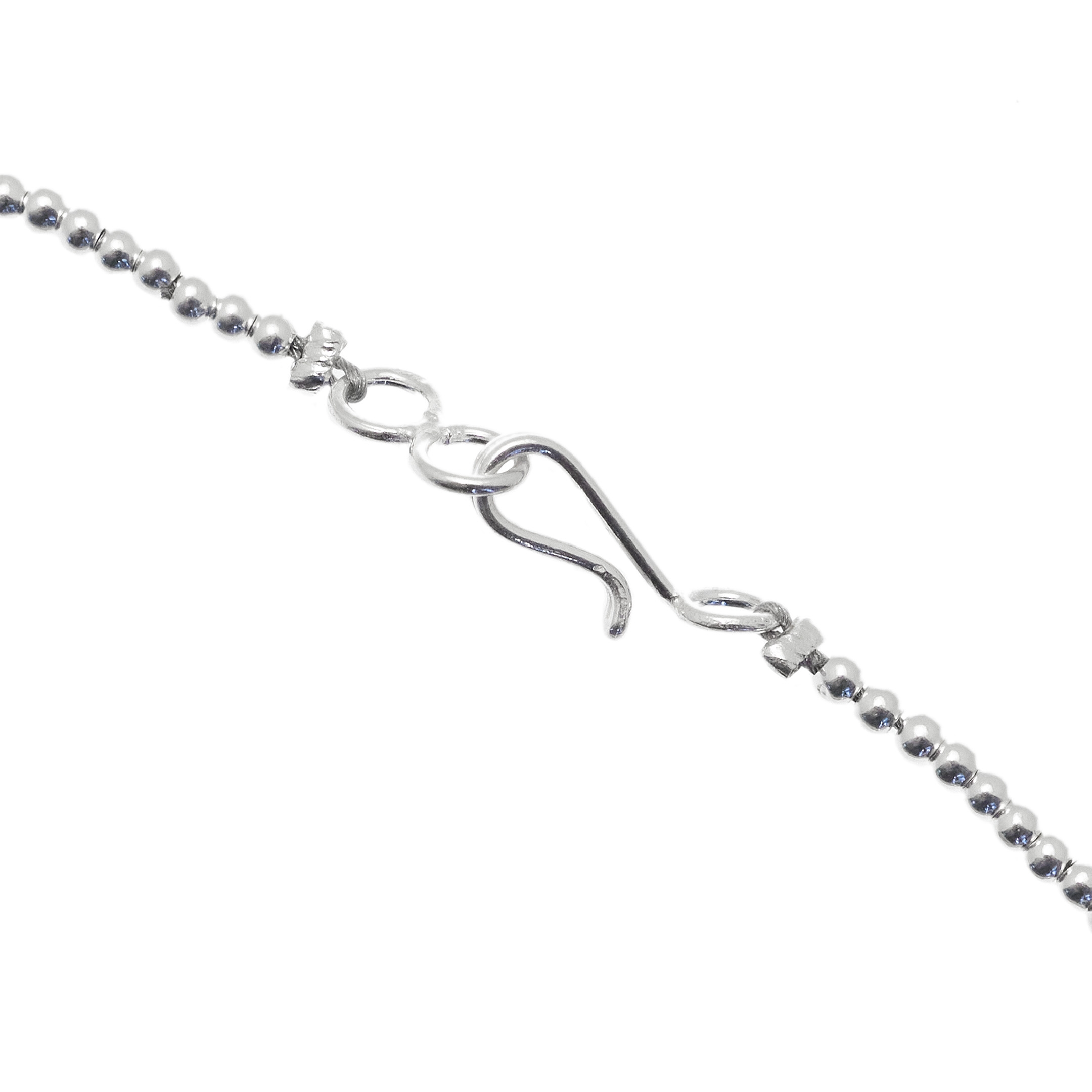 Navajo beads necklace in sterling silver, COw10 - Harpo Paris