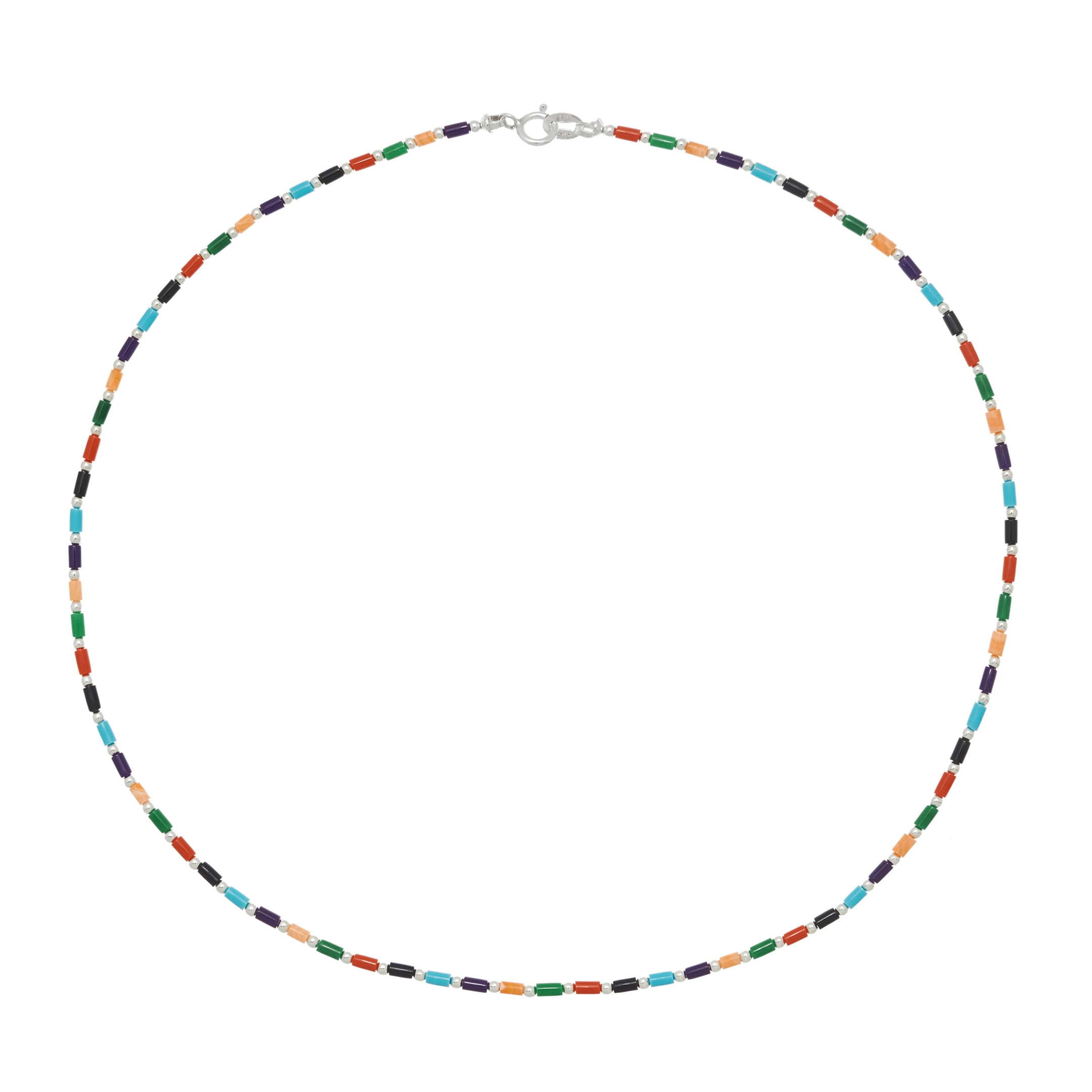 Collier ras du cou amérindien en perles Heishi de pierres mix. Harpo Paris