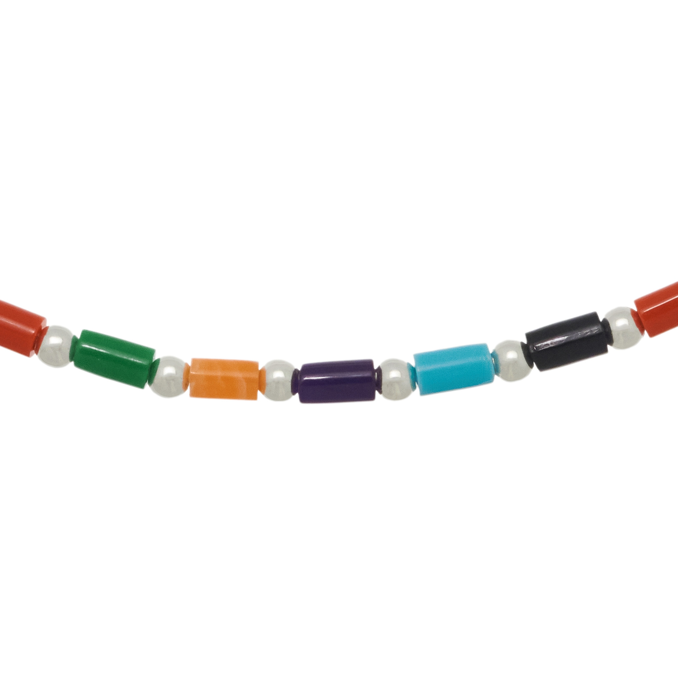 Collier ras du cou amérindien en perles Heishi de pierres mix. Harpo Paris
