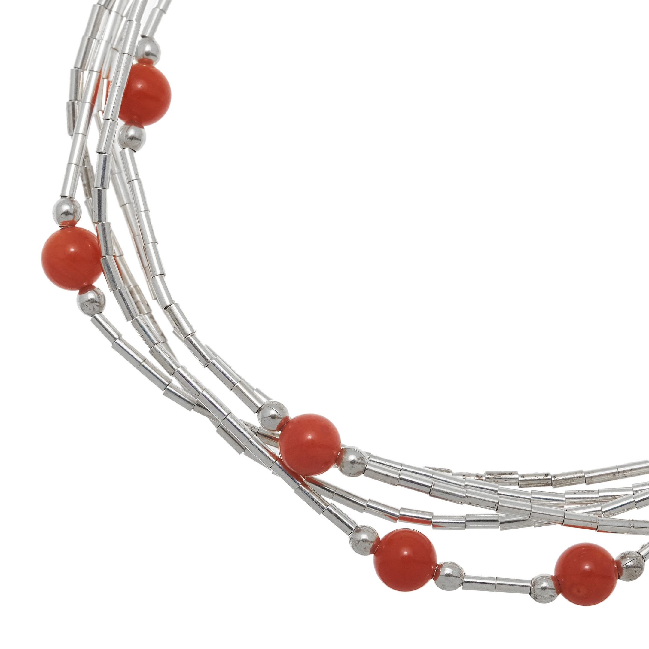 Bracelet amerindien Liquid Silver perles heishi. Harpo Paris