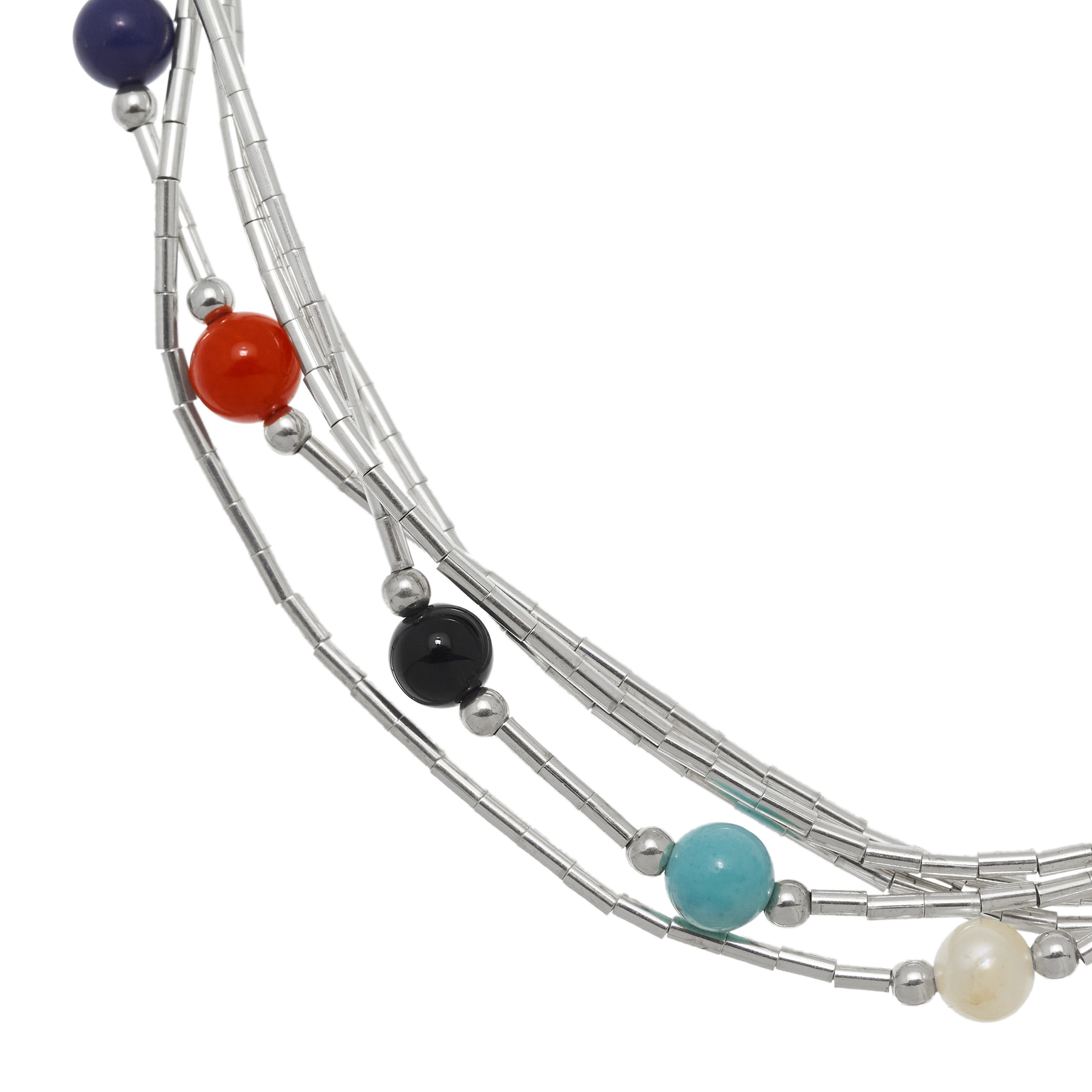 Bracelet amerindien Liquid Silver perles heishi. Harpo Paris