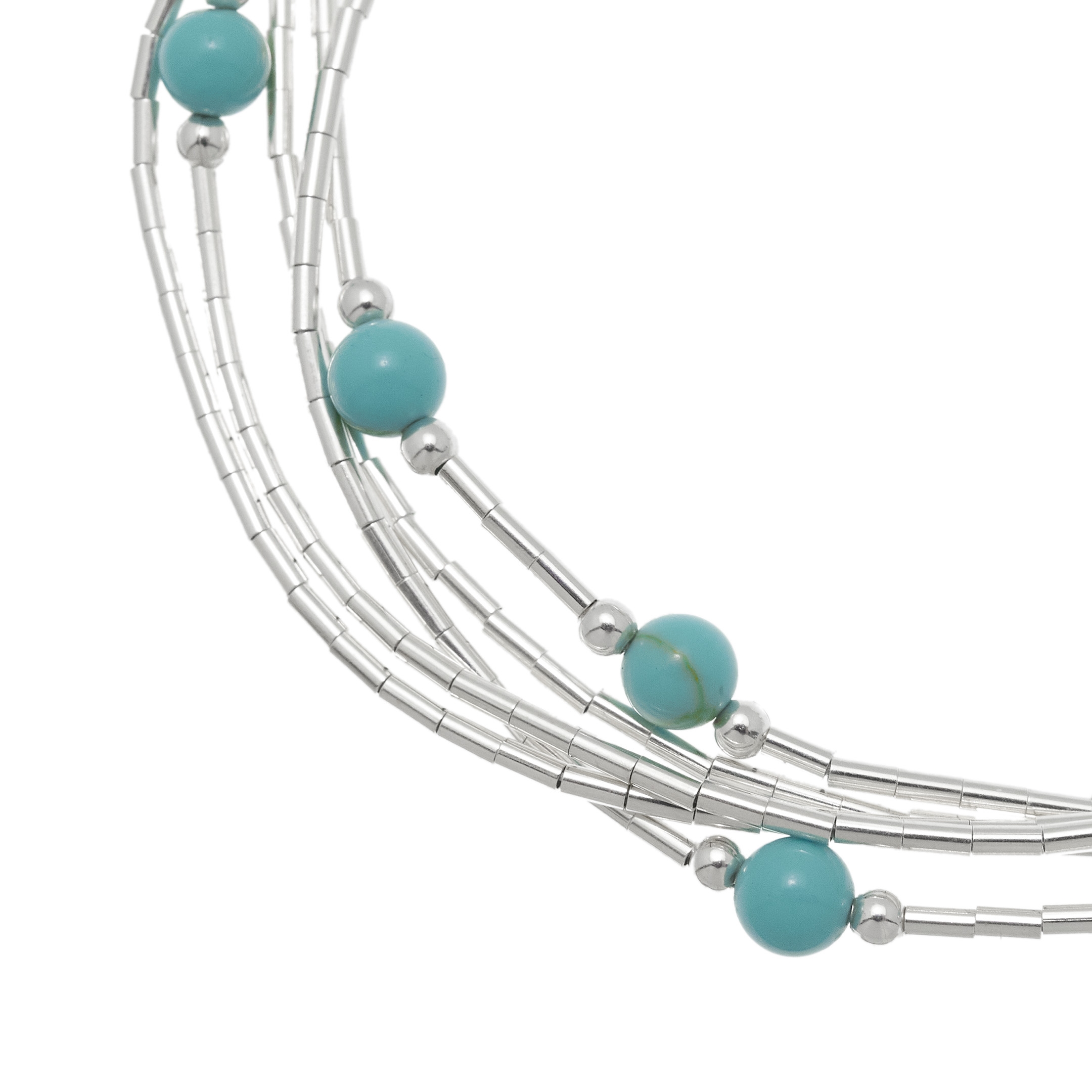 Bracelet amerindien Liquid Silver perles heishi. Harpo Paris