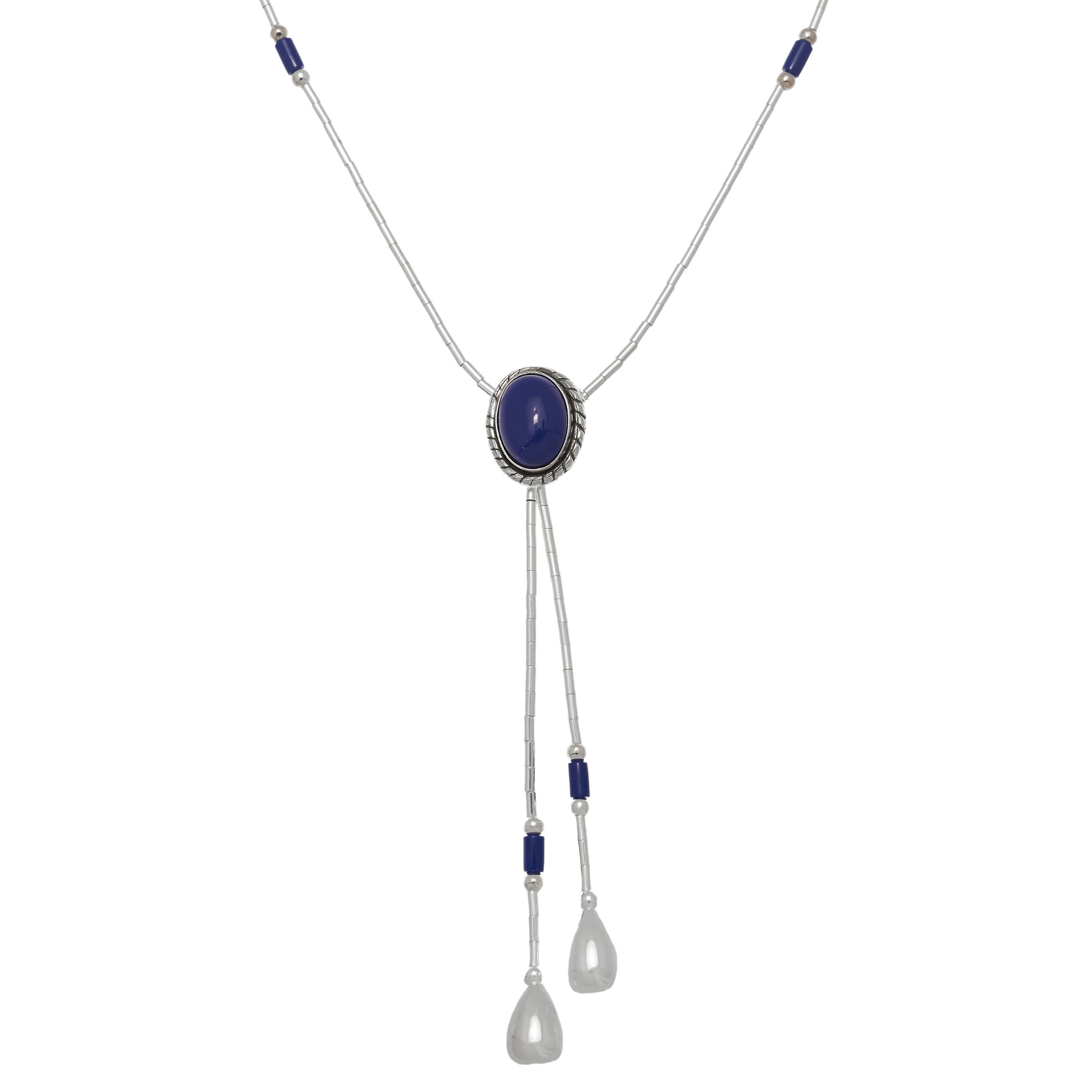 Collier Liquid Silver, perles Heishi d'argent et cabochon de pierres mix. Harpo Paris