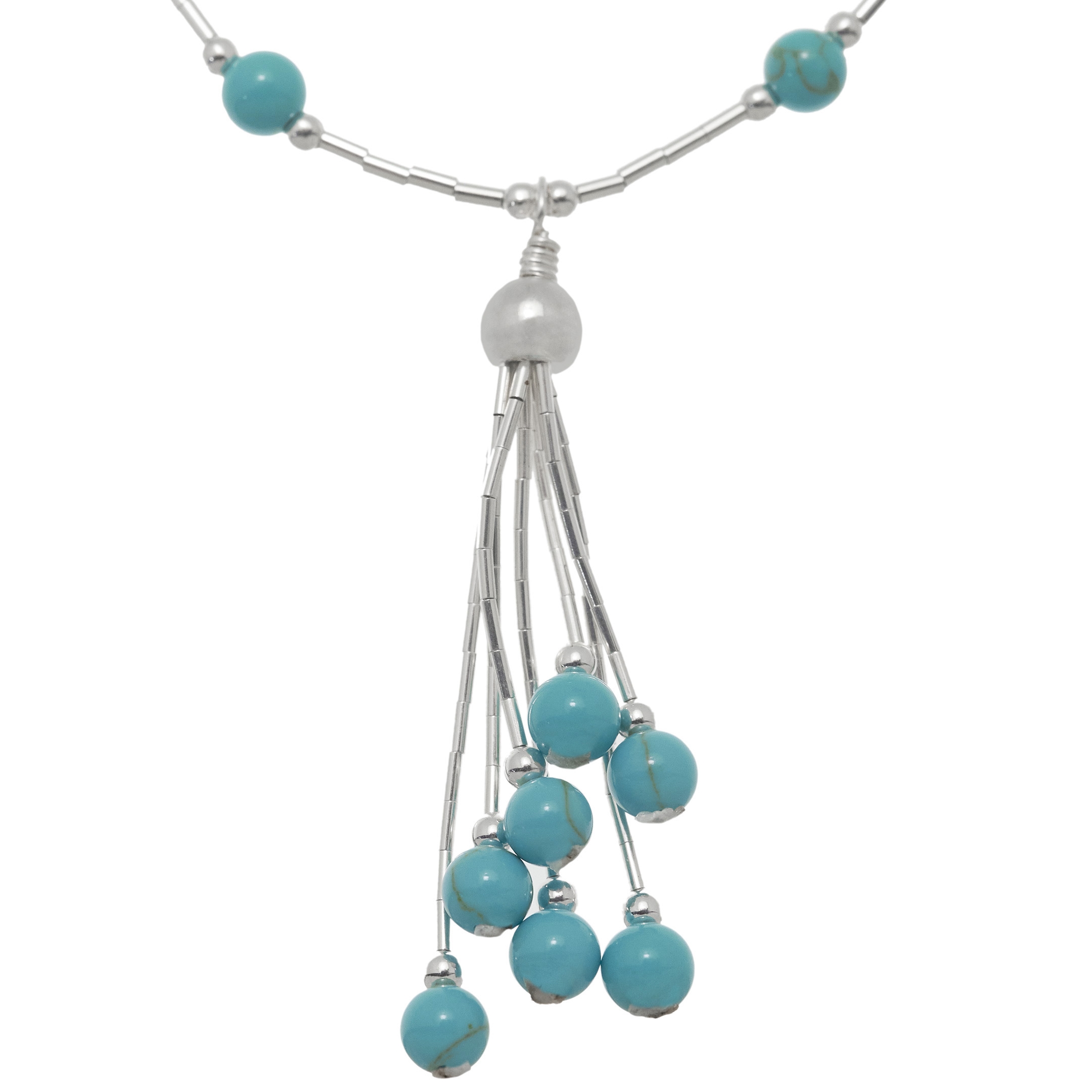 Collier amérindien Liquid Silver, perles Heishi en argent et perles en pierres mix. Harpo Paris
