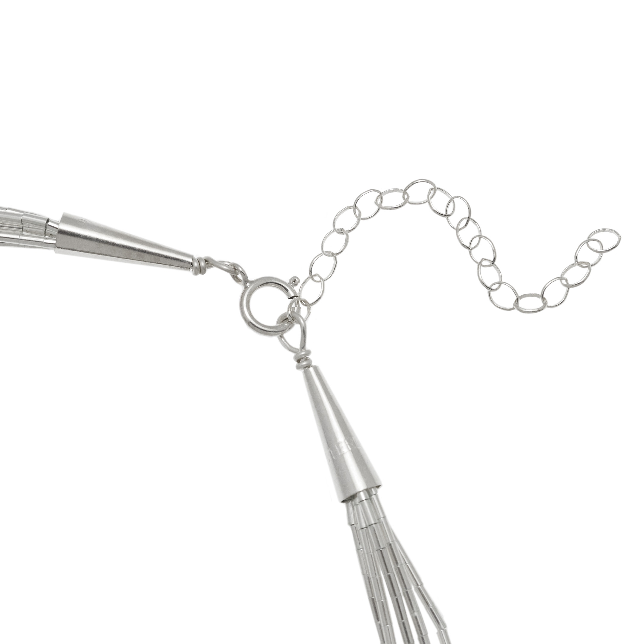 Collier amérindien Liquid Silver, perles Heishi en argent et perles en pierres mix. Harpo Paris
