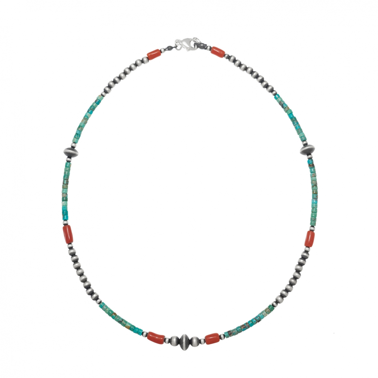 Harpo Paris necklace CO176 turquoise heishi beads and silver