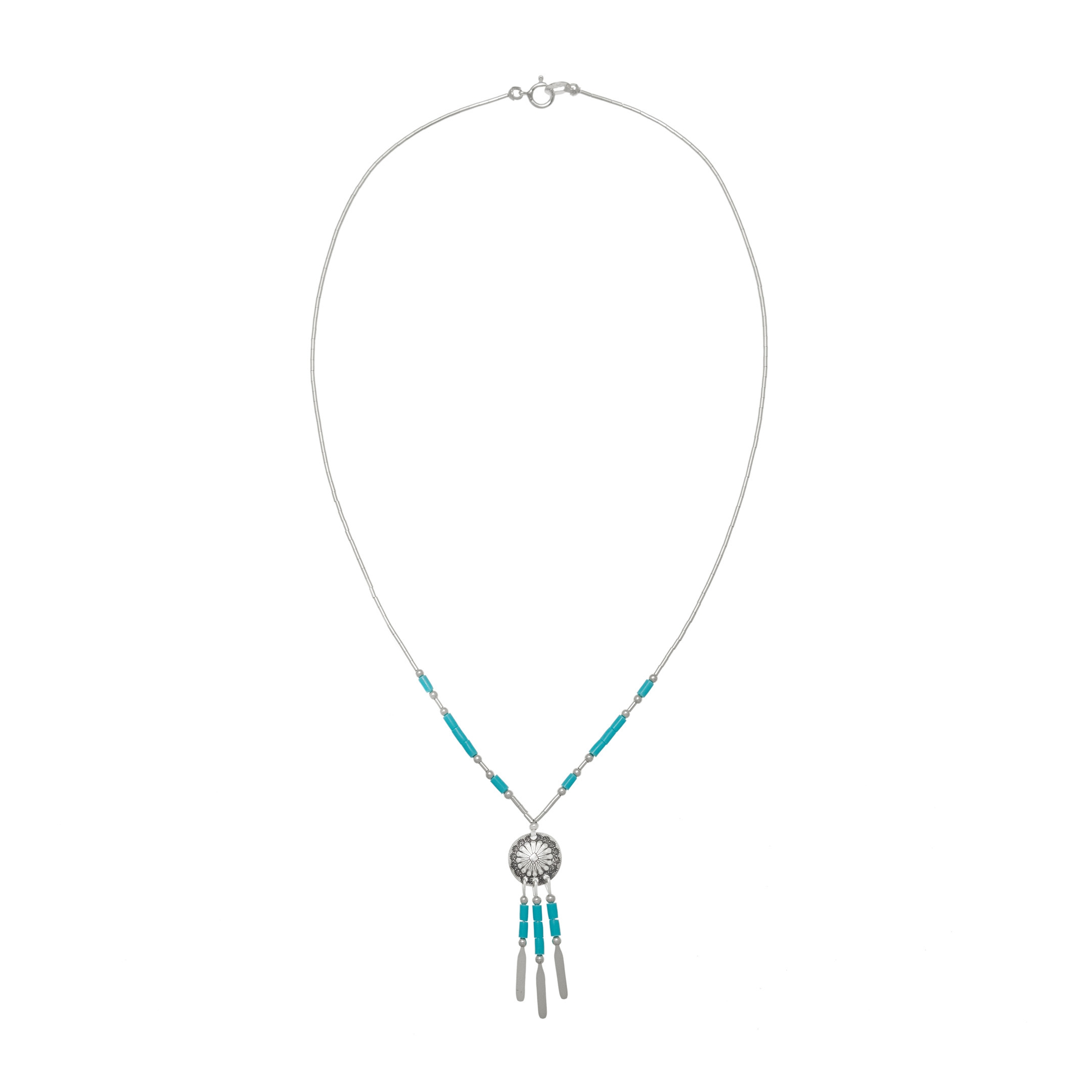 Collier amérindien Liquid silver en perles Heishi. Harpo Paris