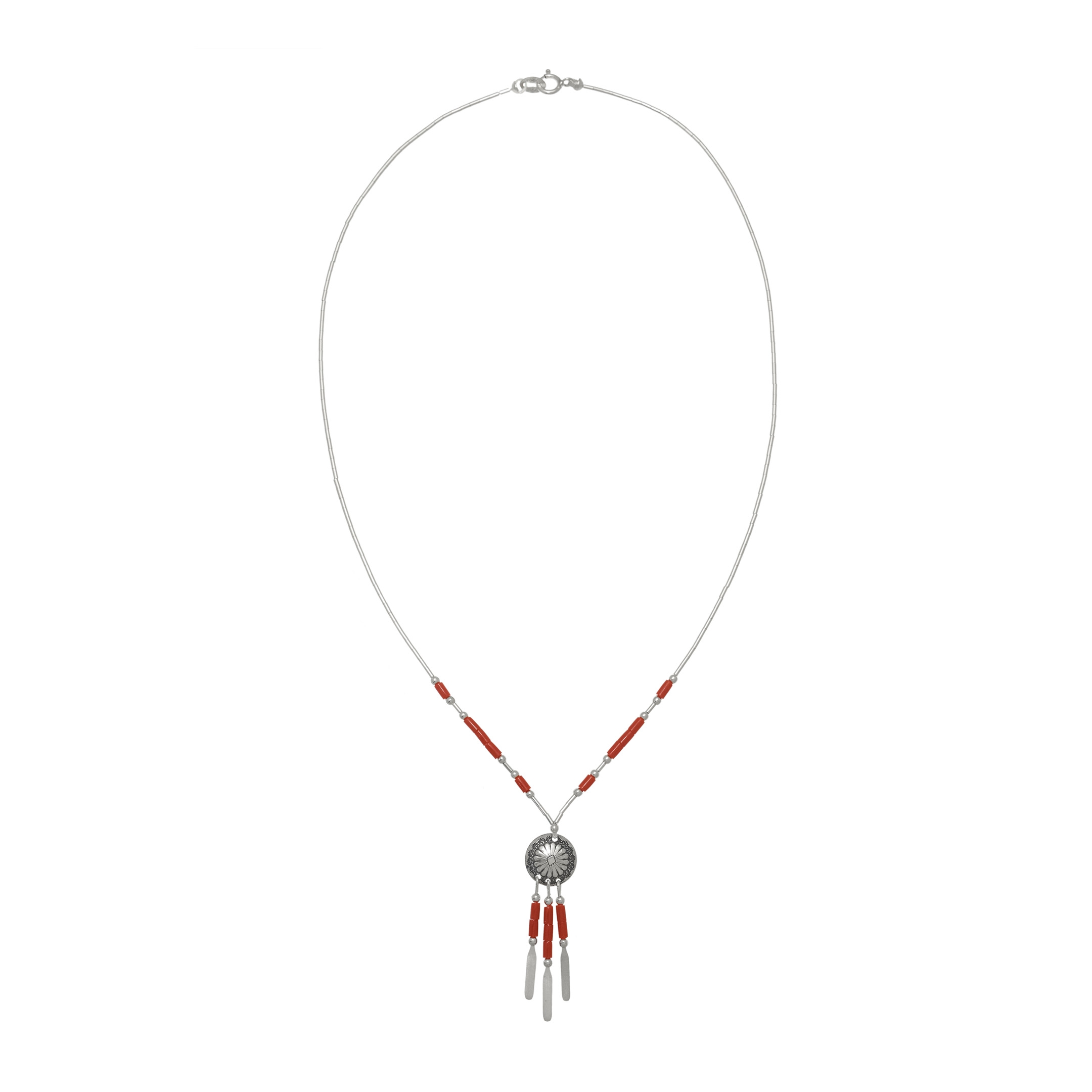 Collier amérindien Liquid silver en perles Heishi. Harpo Paris