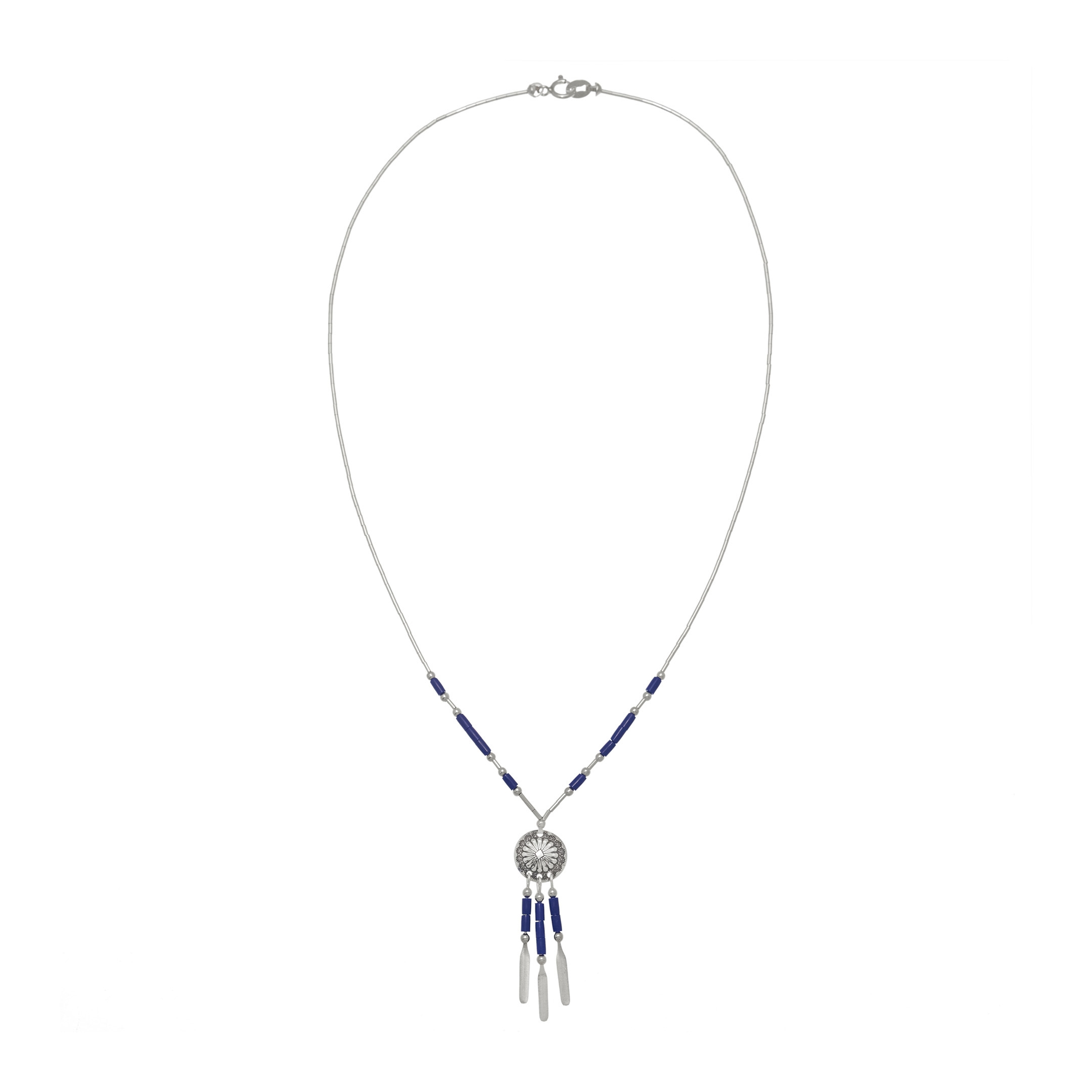Collier amérindien Liquid silver en perles Heishi. Harpo Paris
