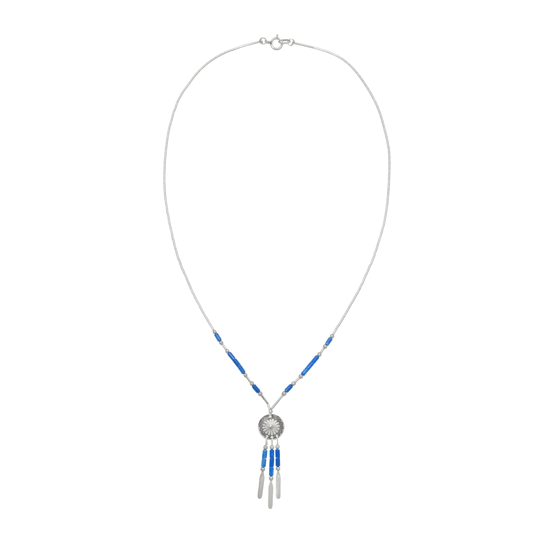 "Native American concho necklace made of Heishi beads. Harpo Paris"