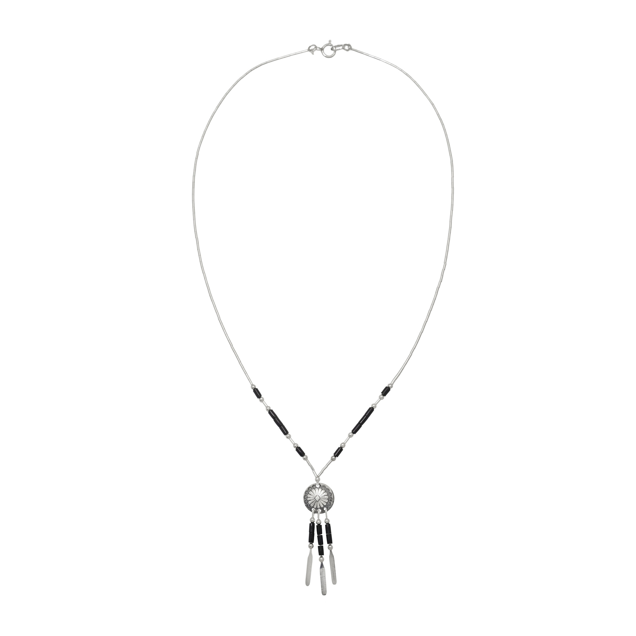 Collier amérindien Liquid silver en perles Heishi. Harpo Paris