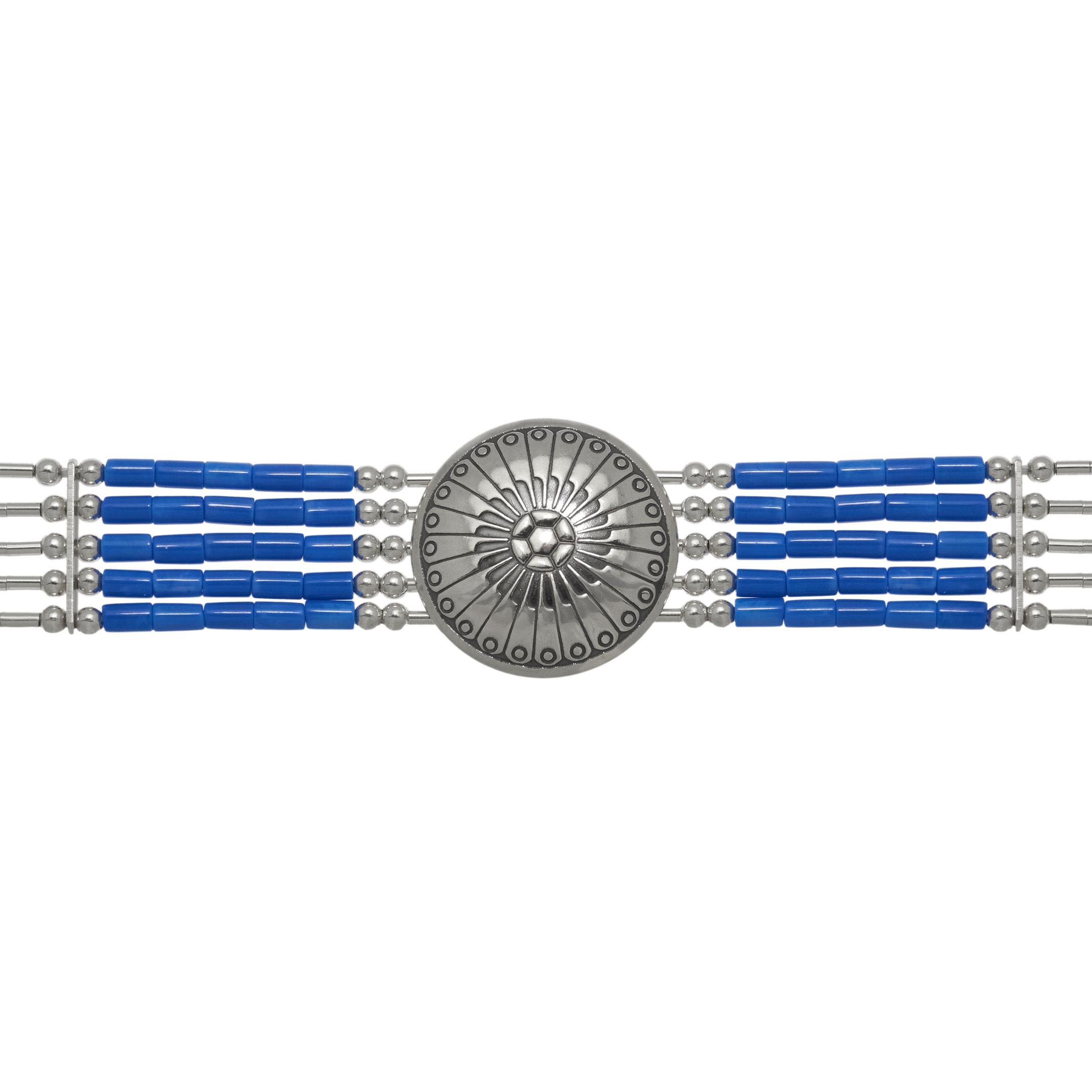 Collier amérindien concho ras du cou à 5 rangs de perles Heishi. Harpo Paris