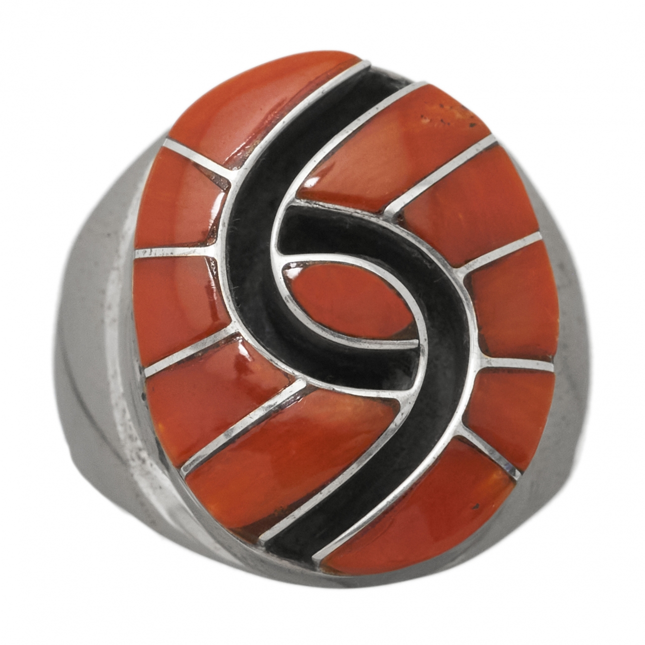 Harpo ring BA1065 in coral and sterling silver