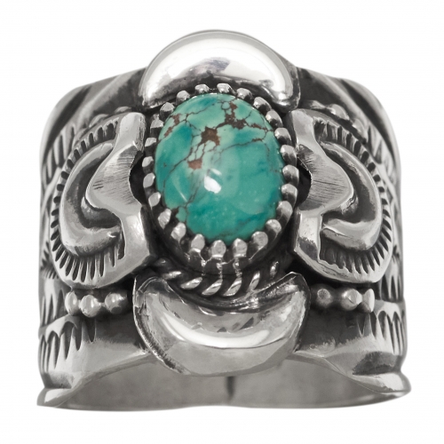 Navajo ring BA1069 in silver and turquoise Harpo