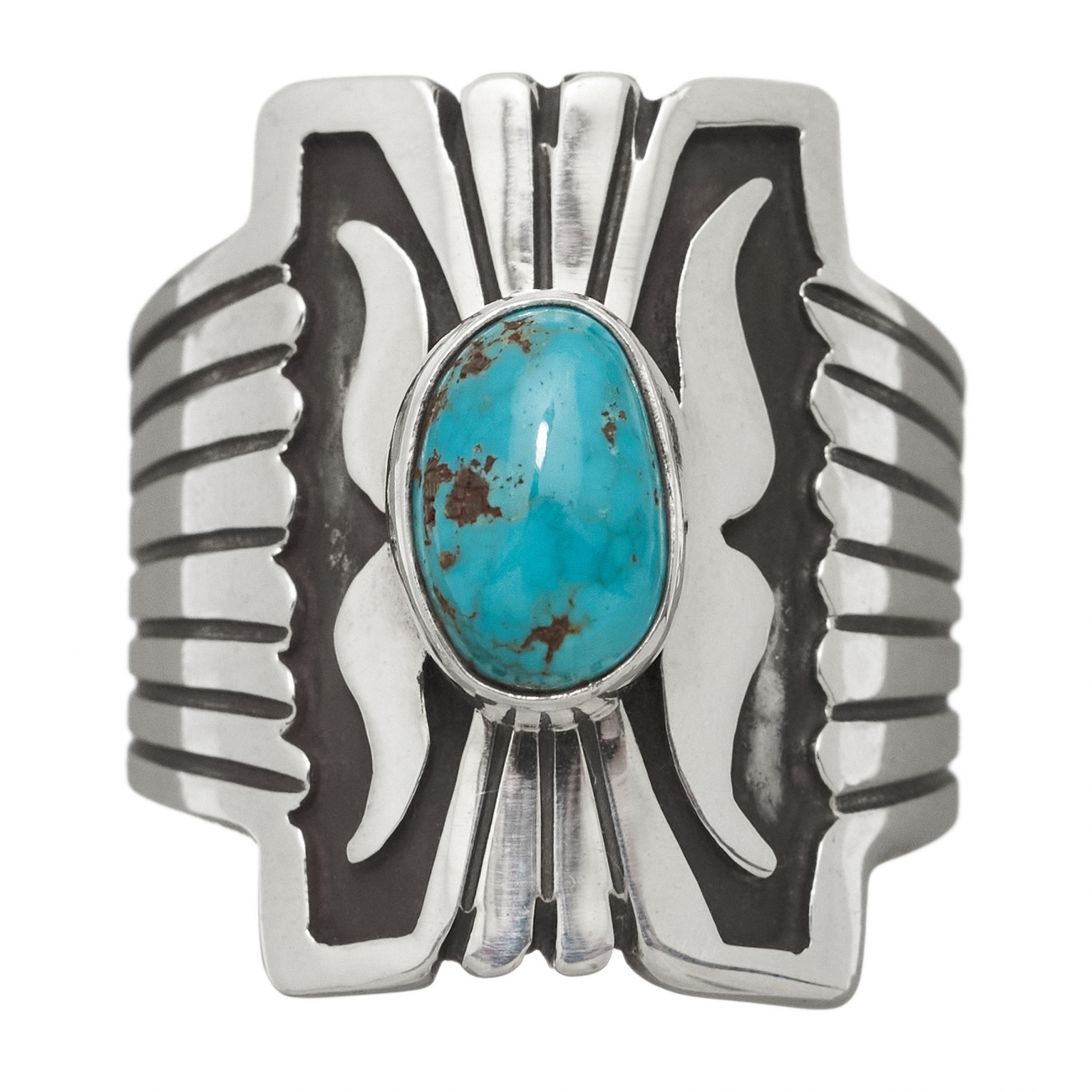 Navajo ring for men BA1123 in turquoise and silver - Harpo Paris