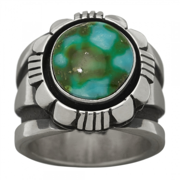 Navajo ring for men BA1084 in turquoise and silver - Harpo Paris