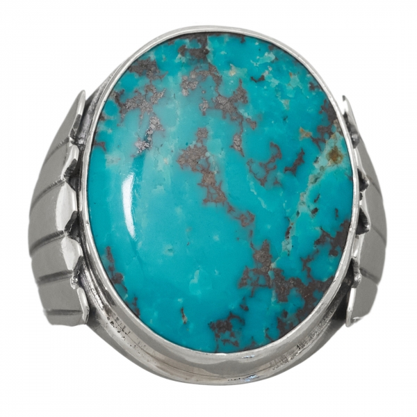 Navajo ring for men BA1105 in turquoise and silver - Harpo Paris