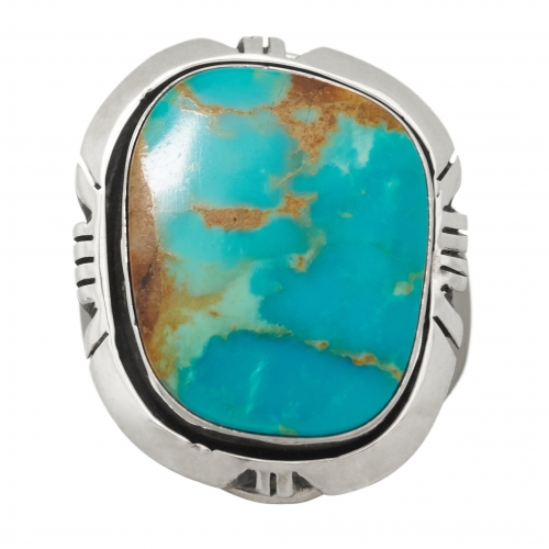 Navajo ring for men BA1108 in turquoise and silver - Harpo Paris