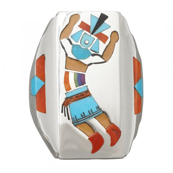 Zuni ring for men BA1115 in inlay and silver - Harpo Paris