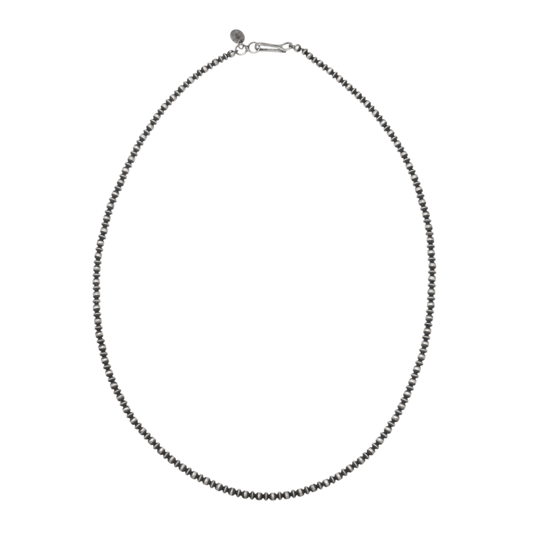 Navajo necklace round and saucer mat silver beads, COw35 - Harpo Paris