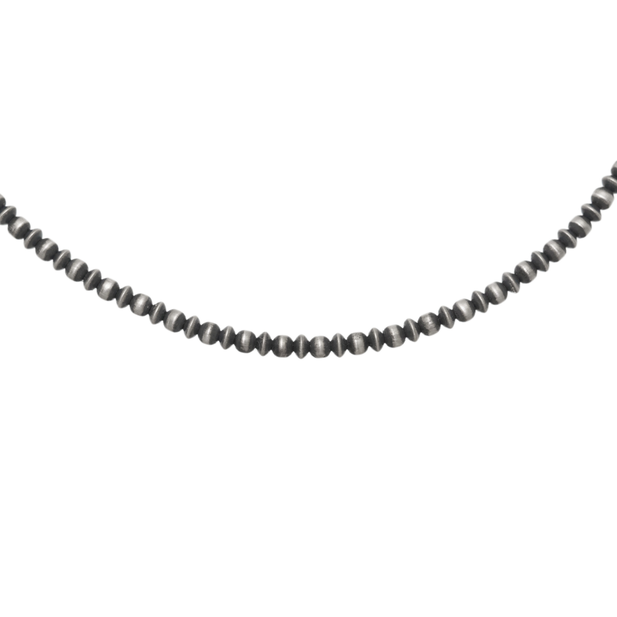 Navajo necklace round and saucer mat silver beads, COw35 - Harpo Paris