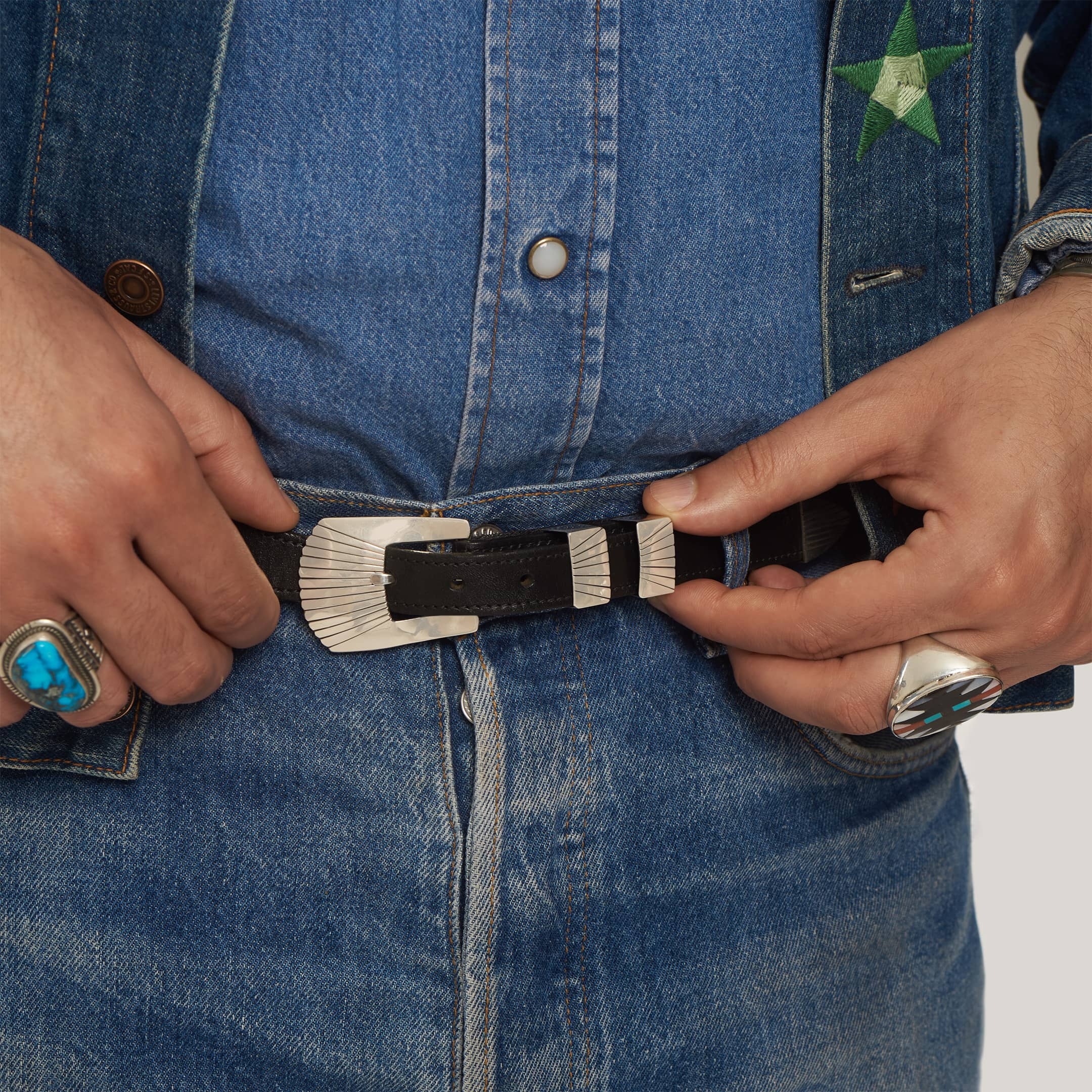 Ranger buckle all silver for men and women, BK58 - Harpo Paris