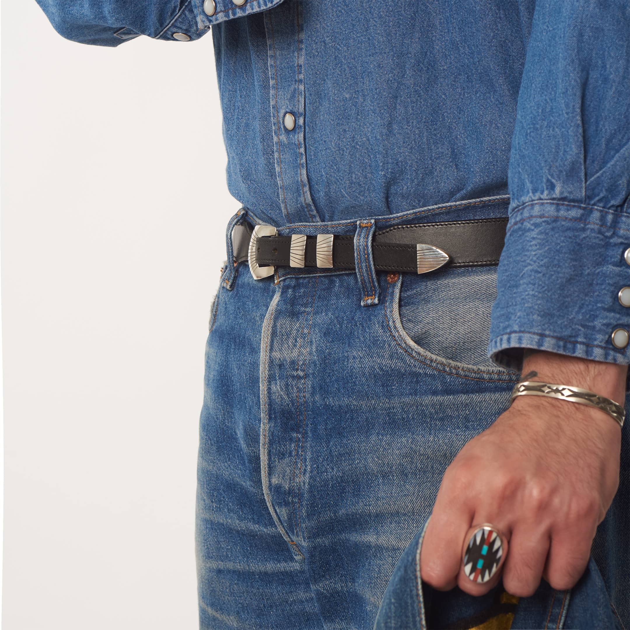 Ranger buckle all silver for men and women, BK58 - Harpo Paris