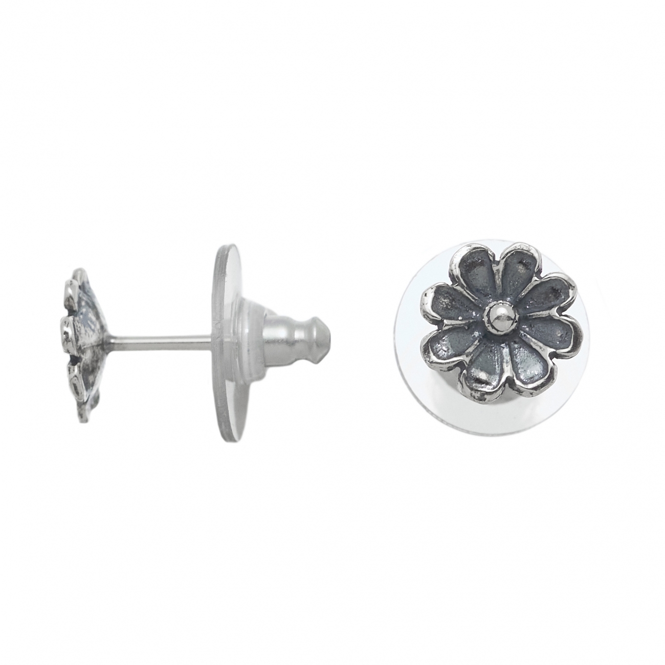 Boucles d'oreilles Harpo Paris BO319 puces fleurs en argent