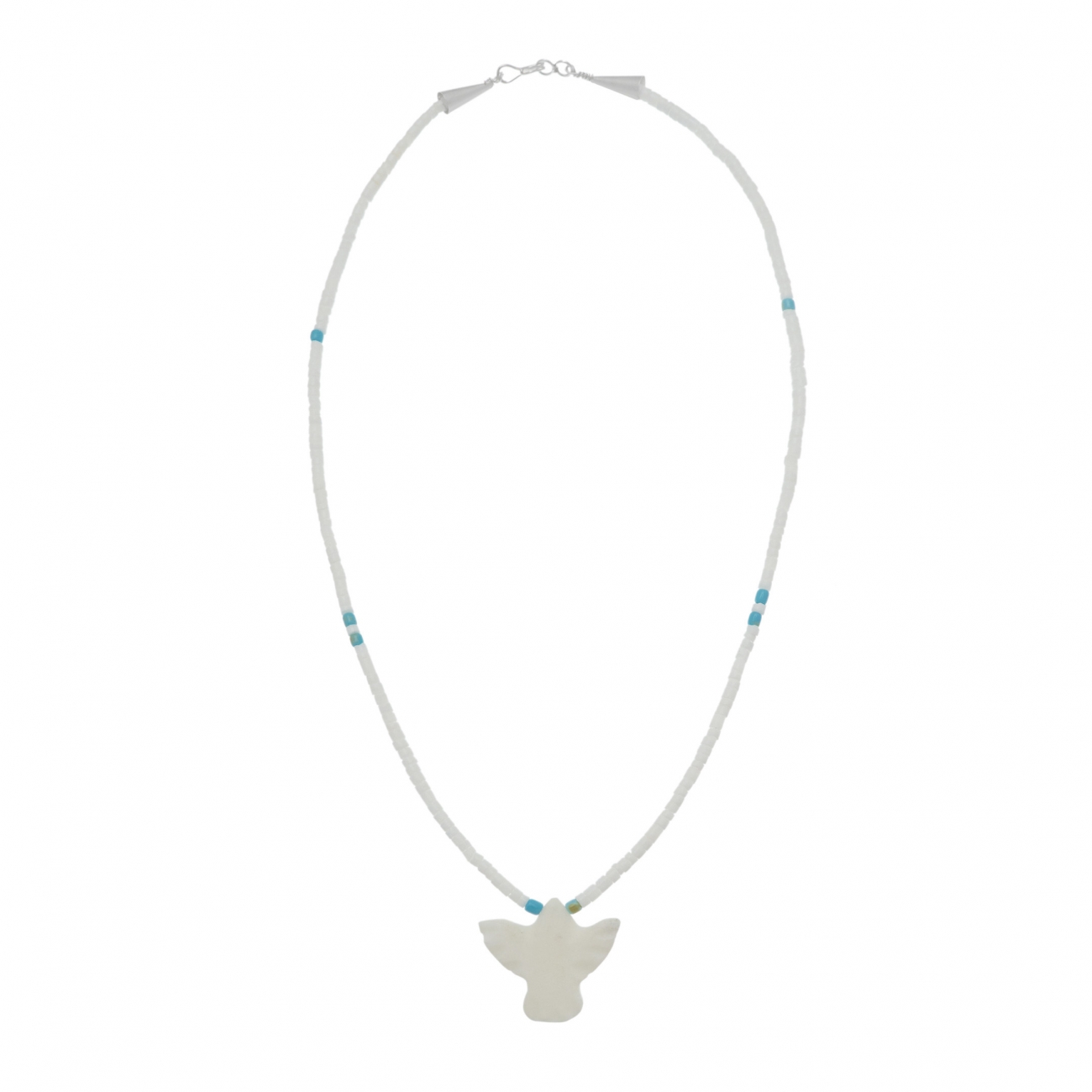 Eagle necklace COw45 in shell and turquoise - Harpo Paris