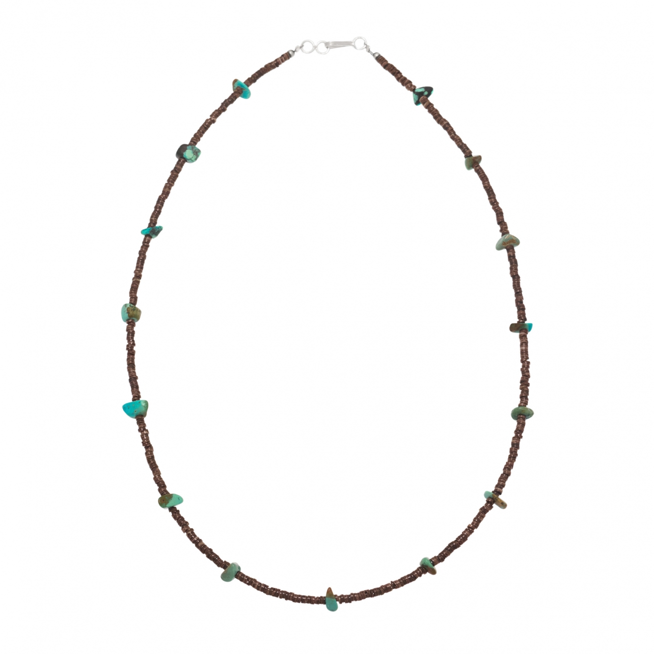 Collier Pueblo COw48 en coquillage et turquoise - Harpo Paris