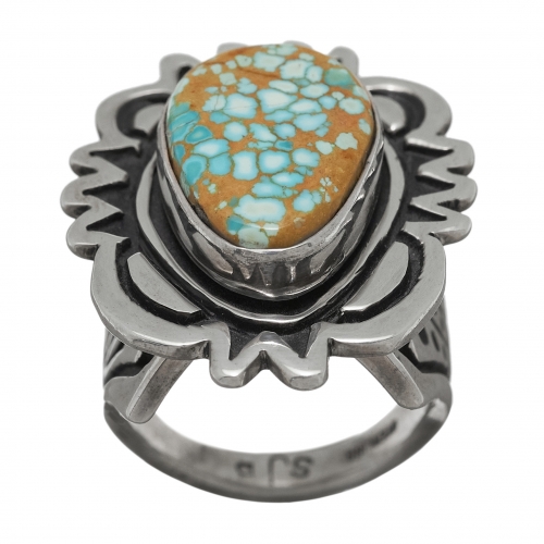 Harpo ring BA1134, turquoise on sterling silver, Navajo