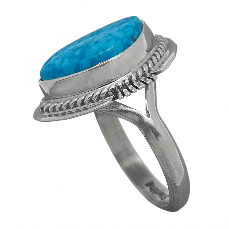 Harpo ring BA1153 in turquoise and silver, Navajo