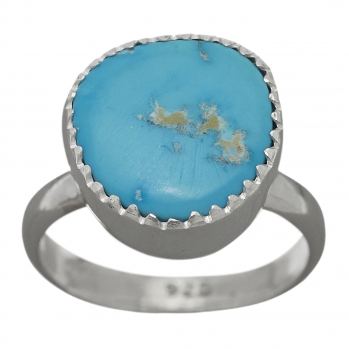 Navajo ring BA1163 in turquoise and silver, Harpo Paris