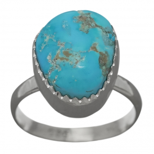 Navajo ring in turquoise and silver, BA1170 - Harpo Paris