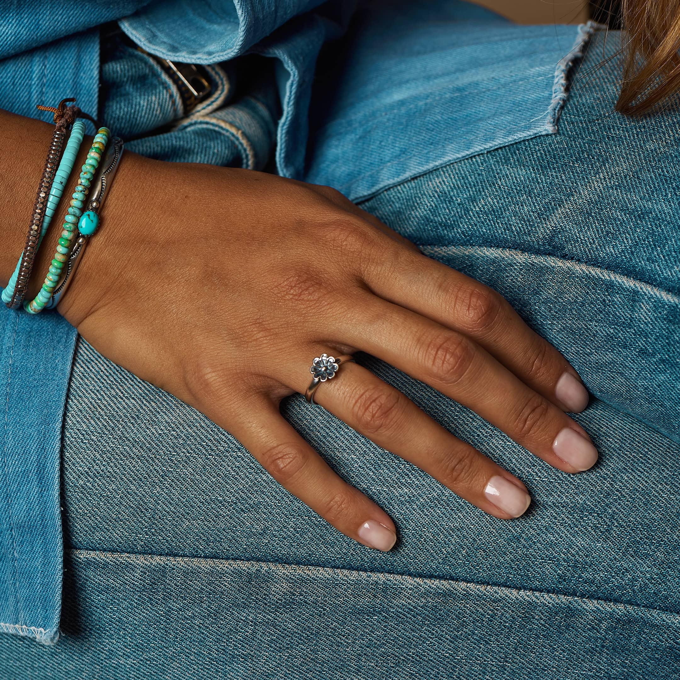 Bague Navajo, fleur en argent, BA1149 - Harpo Paris