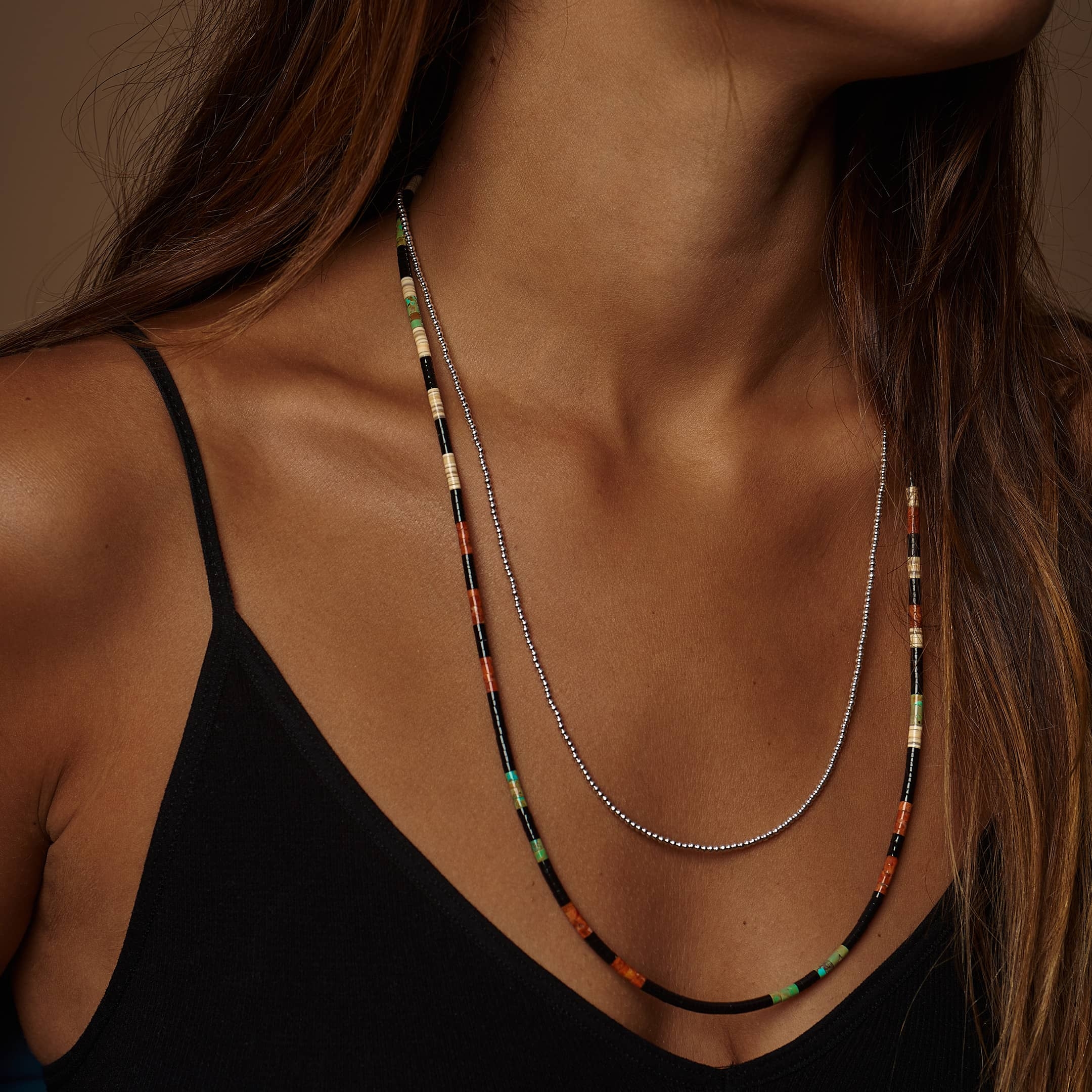 Collier Pueblo en perles heishi, COP03 - Harpo Paris
