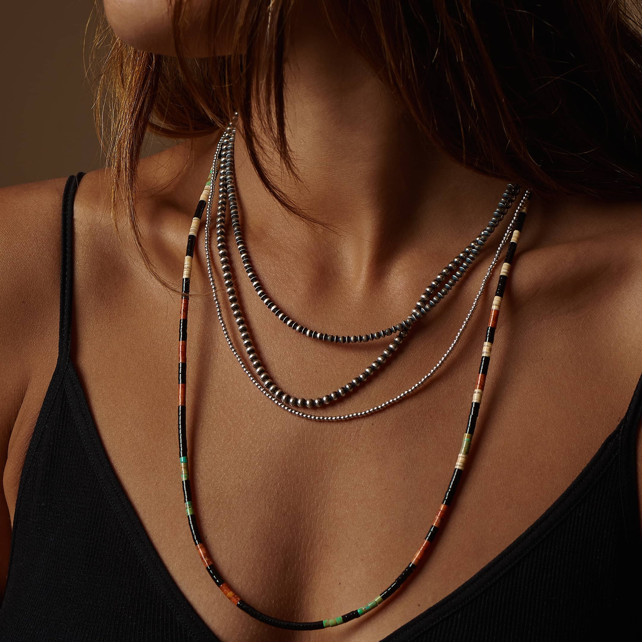 Collier Pueblo en perles heishi, COP03 - Harpo Paris