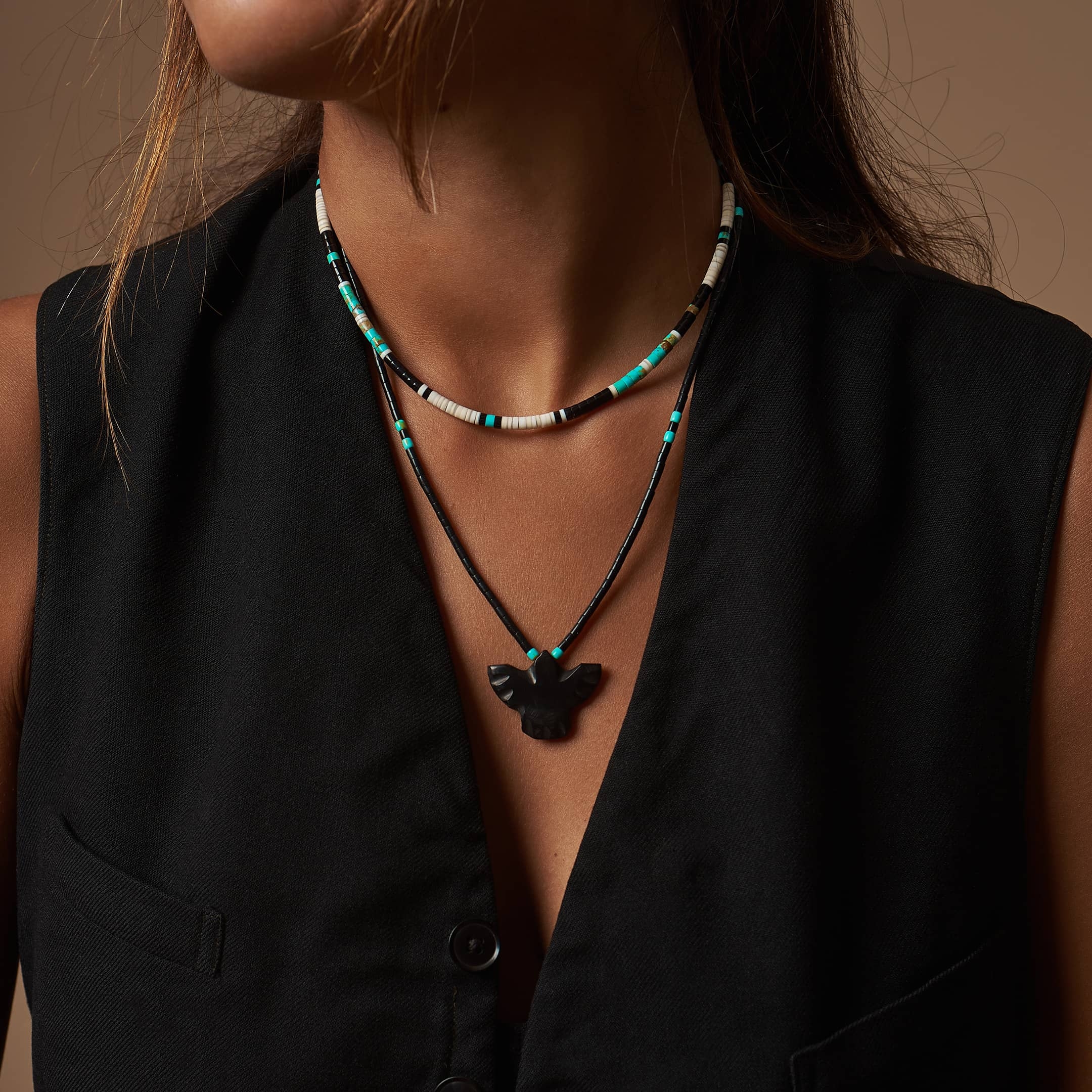 Collier Pueblo en perles heishi, COP07 - Harpo Paris
