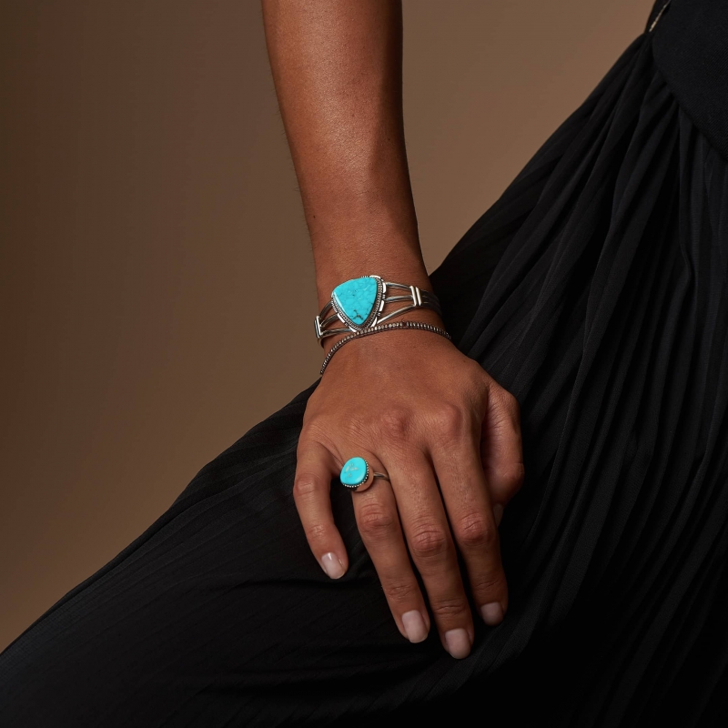 Navajo ring in turquoise and silver, BA1173 - Harpo Paris