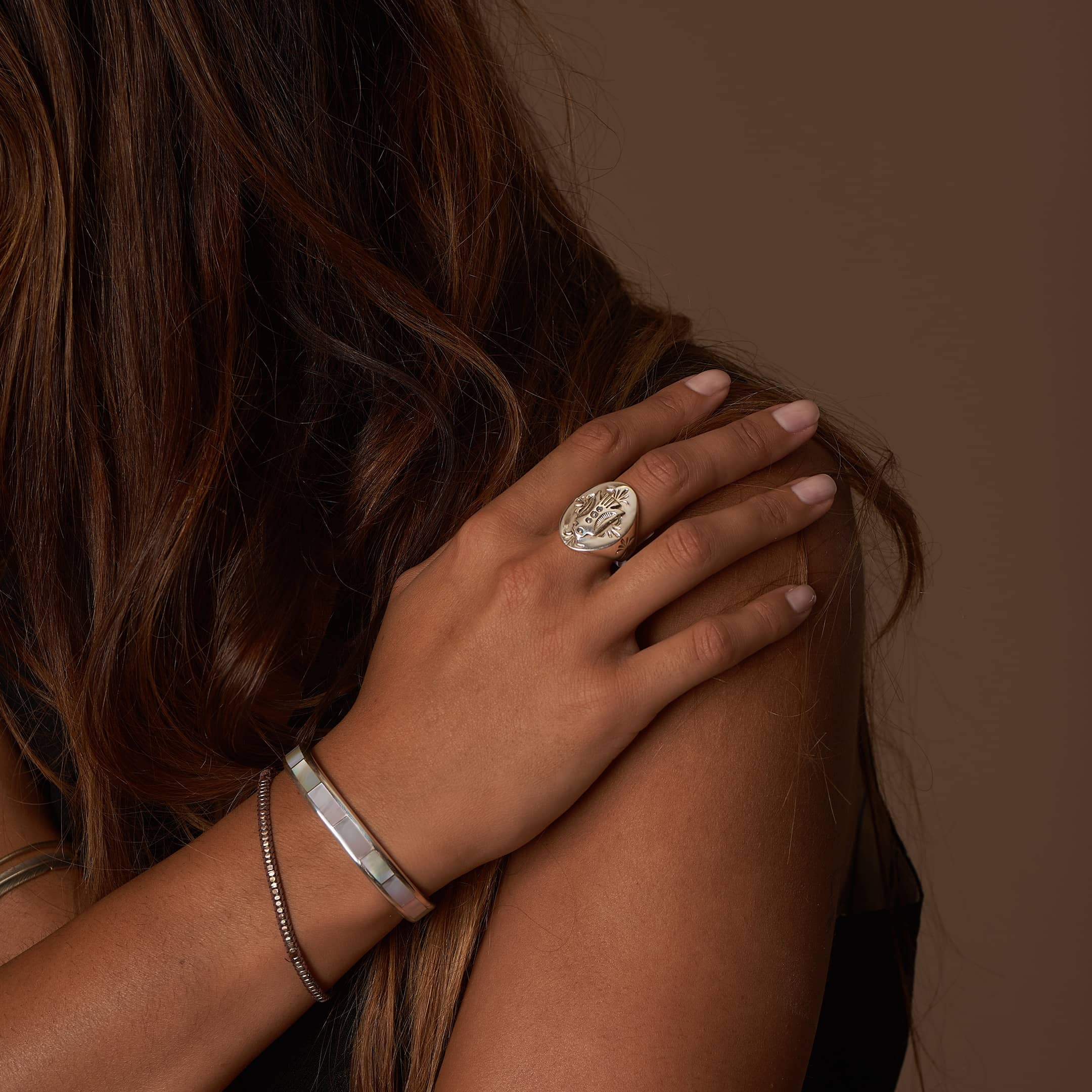 Eagle Navajo ring in silver. | Harpo Paris