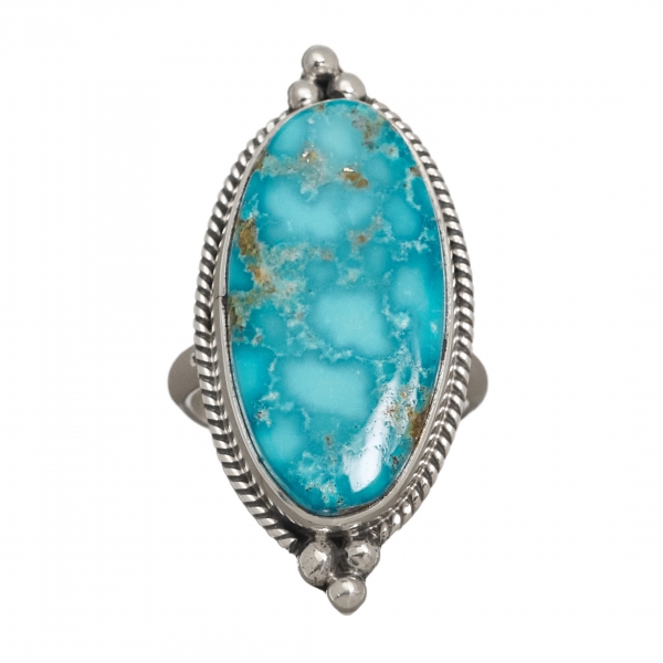 Navajo ring for women in turquoise and silver, BA1178 - Harpo Paris