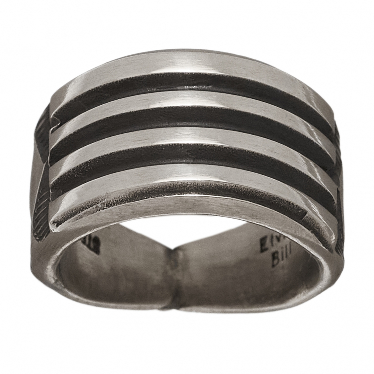 Navajo thick ring BA1181 in sterling silver for men - Harpo Paris
