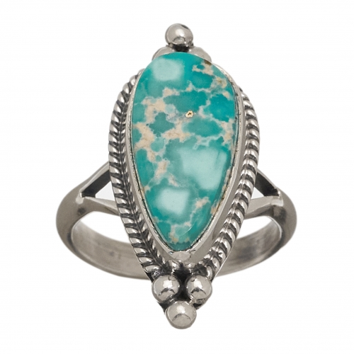 Navajo ring for women BA1186 in turquoise and silver - Harpo Paris