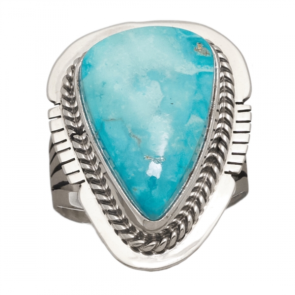 Navajo ring for women BA1187 in turquoise and silver - Harpo Paris