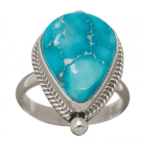 Navajo ring for women BA1190 in turquoise and silver - Harpo Paris