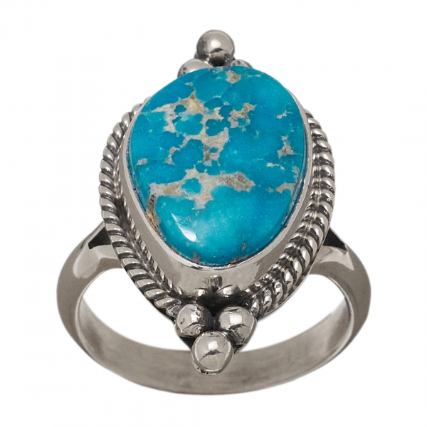 Navajo ring for women BA1191 in turquoise and silver - Harpo Paris