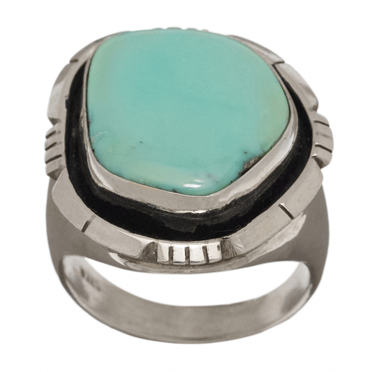 Navajo ring for men BA1194 in turquoise and silver - Harpo Paris